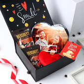 Customised Chocolates with Heart Tile N Plushy Card In Box, Custom Chocolates