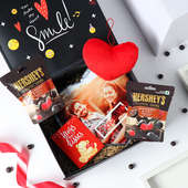 Heart Tile N Plushy With Choco N Card In Box, Custom Chocolates