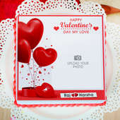 Valentine Love Photo Cake - Top View
