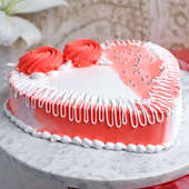 Heart Vanilla Strawberry Cake