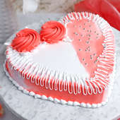 Heart Shaped Vanilla Strawberry Cake