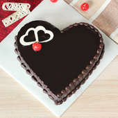 Choco Heart Cake - Top View