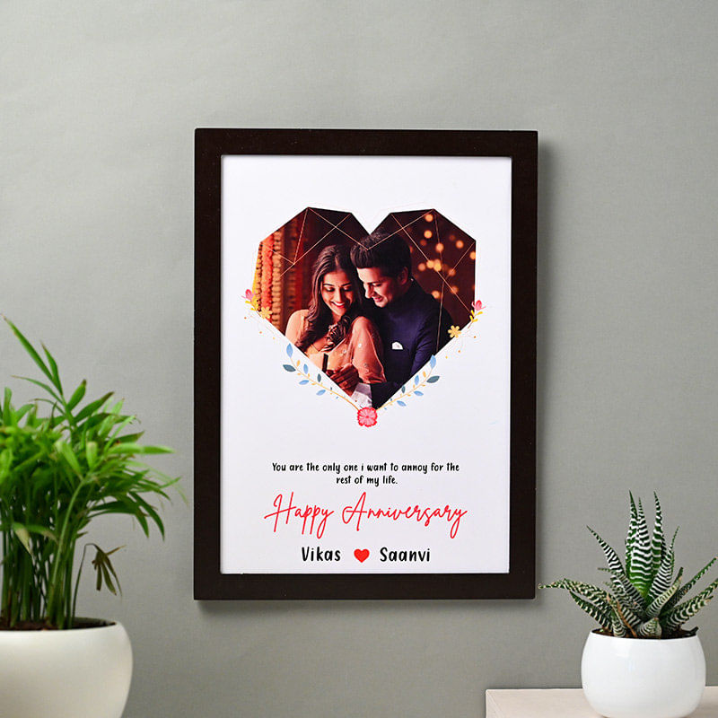 Heartfelt Personalised Anniversary Photo Frame