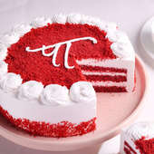 Heartfelt Red Velvet Cake for Dad - Sliced View
