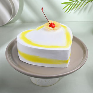 Heart Shaped Pineapple Flavored Cake