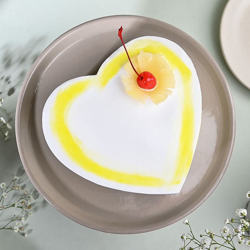 Heart Shaped Pineapple Flavored Cake