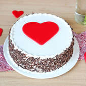 Black forest cake with hearts