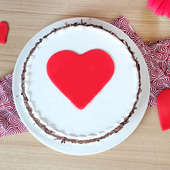 Black forest cake with hearts - Top View
