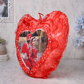Side view of Personalised Heart love cushion Gift