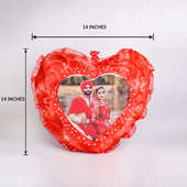 front View of Personalised Heart love cushion Gift