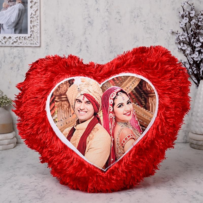 Personalised Heart shaped cushion for her