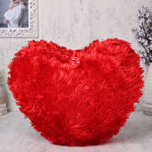 back View of Personalised Heart shaped cushion for her