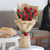 Shop Hearty Red Rose Bouquet Online - wide view