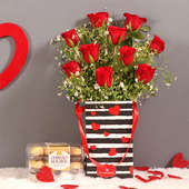 Luxury Roses Box With Chocolates