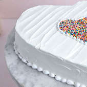 Heart shaped vanilla cake