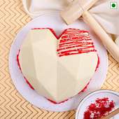 Heart Shape White Velvety Pinata Cake