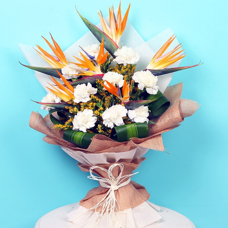 Bouquet of Birds of Paradise and Carnations
