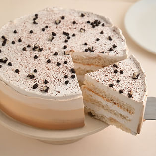 Slice View Chocolate Coffee Birthday Cake 