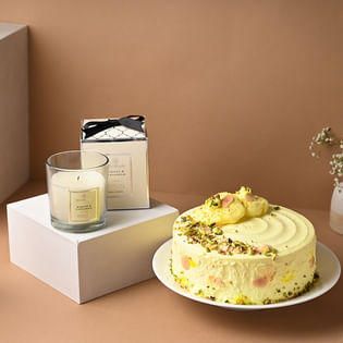 Heavenly Rasmalai Cake With Scented Candle