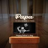 Hero Papa Personalised Acrylic Lamp