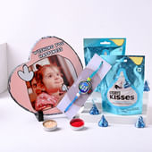 Hersheys Delights With Best Bro Rakhi N Photo Heart Tile