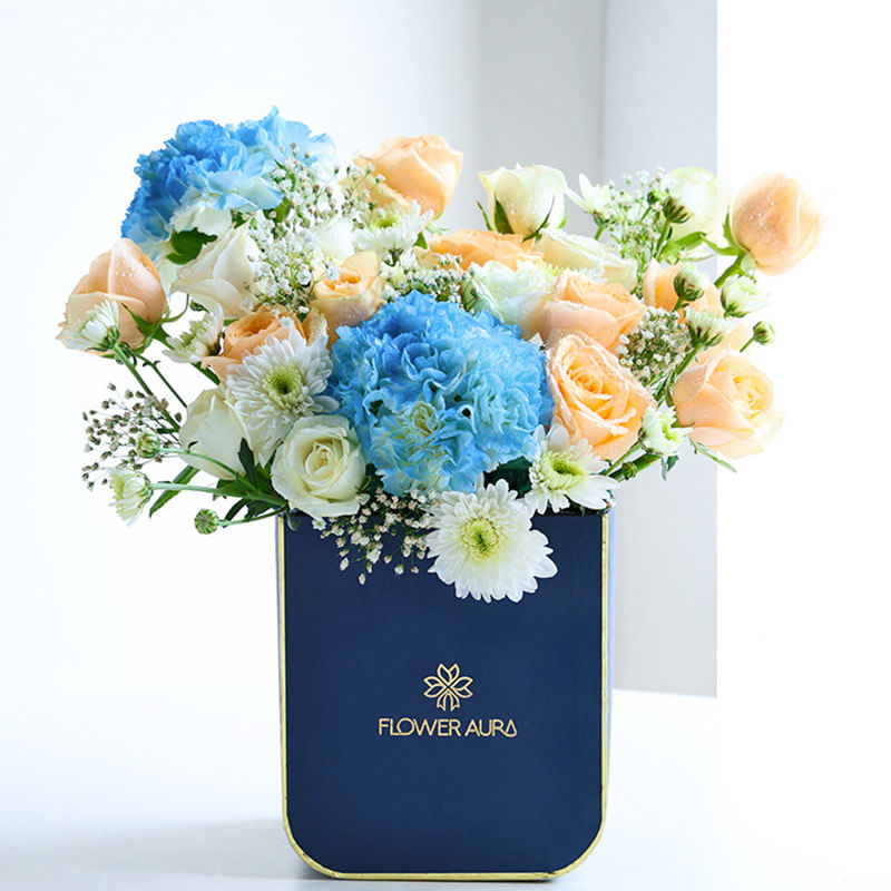 Hint Of Peach Skies And Ocean Blooms