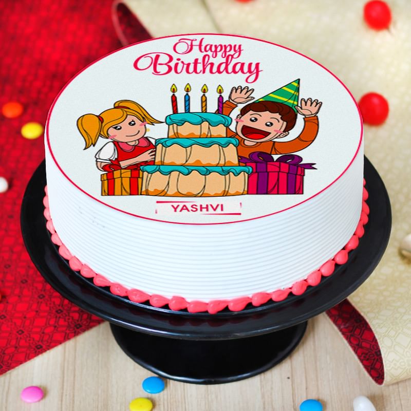 Round Animated Cake for Children