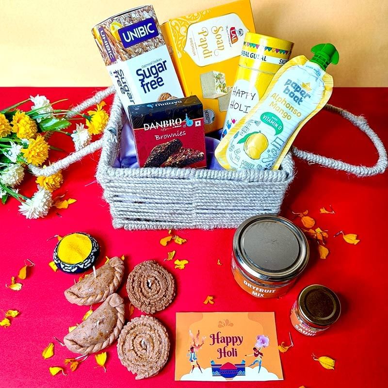 Holi Bliss N Treats Gift Basket