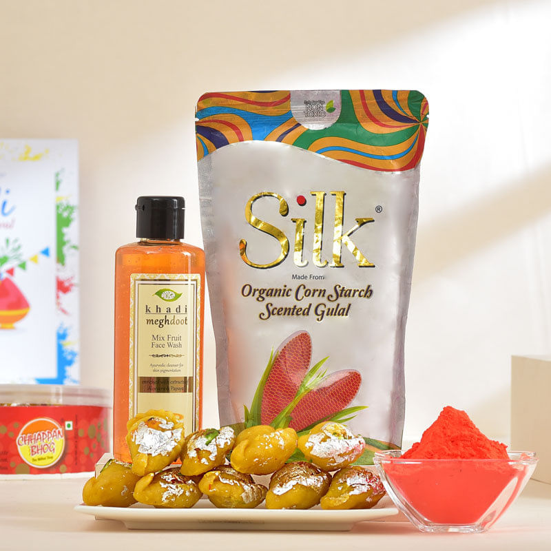 Holi Care Hamper With Gujiyas N Gulal