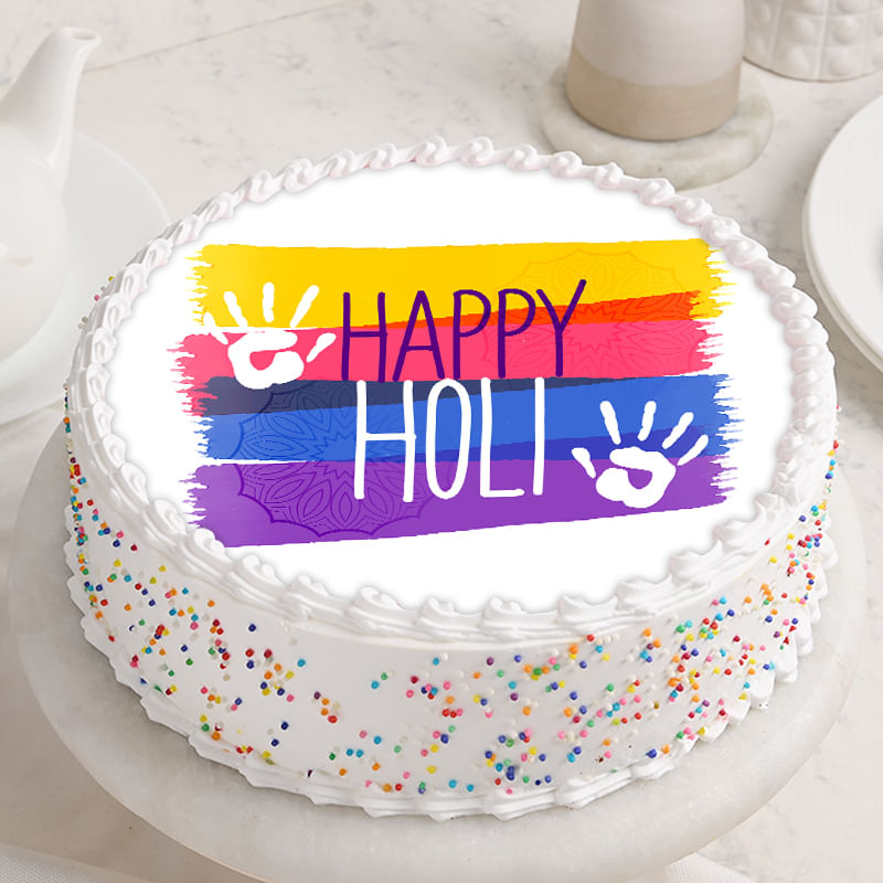 Playful Holi Theme Cake