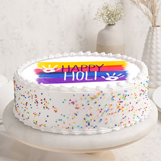 Happy Holi Poster Theme Cake