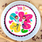 Holi Hai Poster Design Cake
