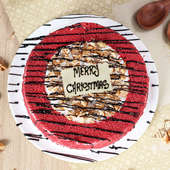 Red Velvet Walnut Christmas Cake - Top View