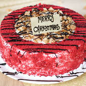 Red Velvet Walnut Christmas Cake - Zoom View