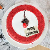 Red Velvet Christmas Cake - Top View