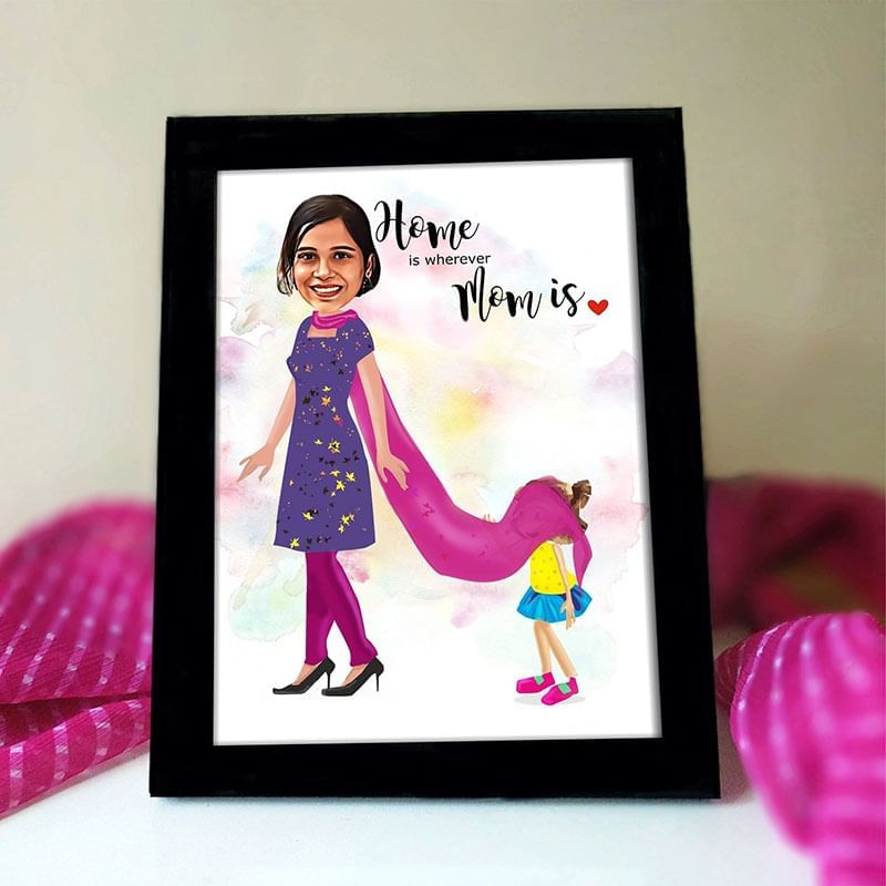 Home Is Mom Personalized Caricature