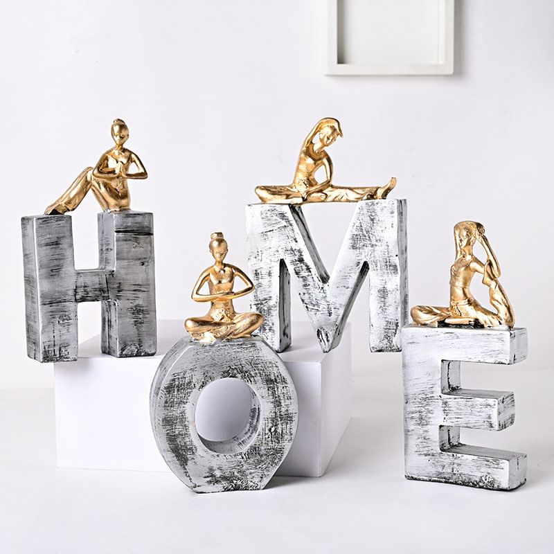 Home With Yoga Pose Figurines