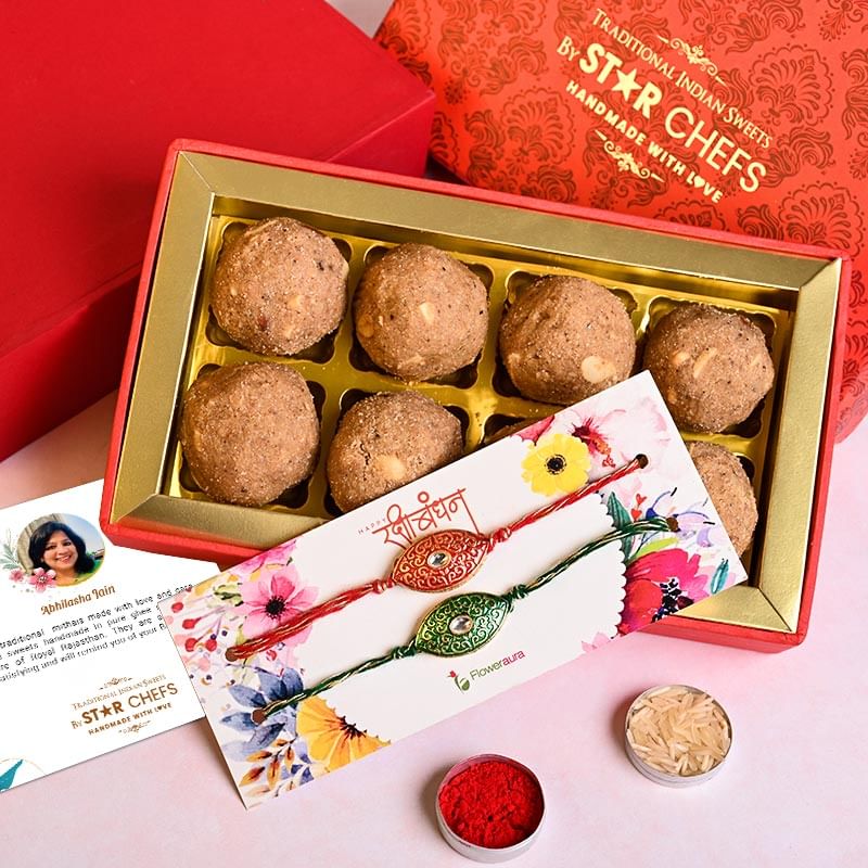 Order Homemade Laddoos N Ornate Rakhis Online in India
