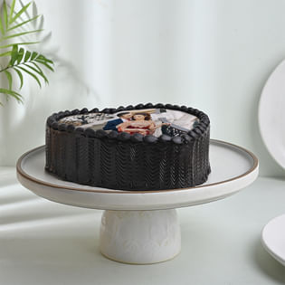Heart Shaped Personalised Photo Choco Cake