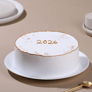 Pastel Hues New Year Cake: Themed cake for new year