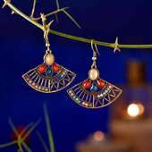 Hued Glass Stone Danglers Earrings for Valentine