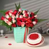 Hues Of Roses N Velvety Cake