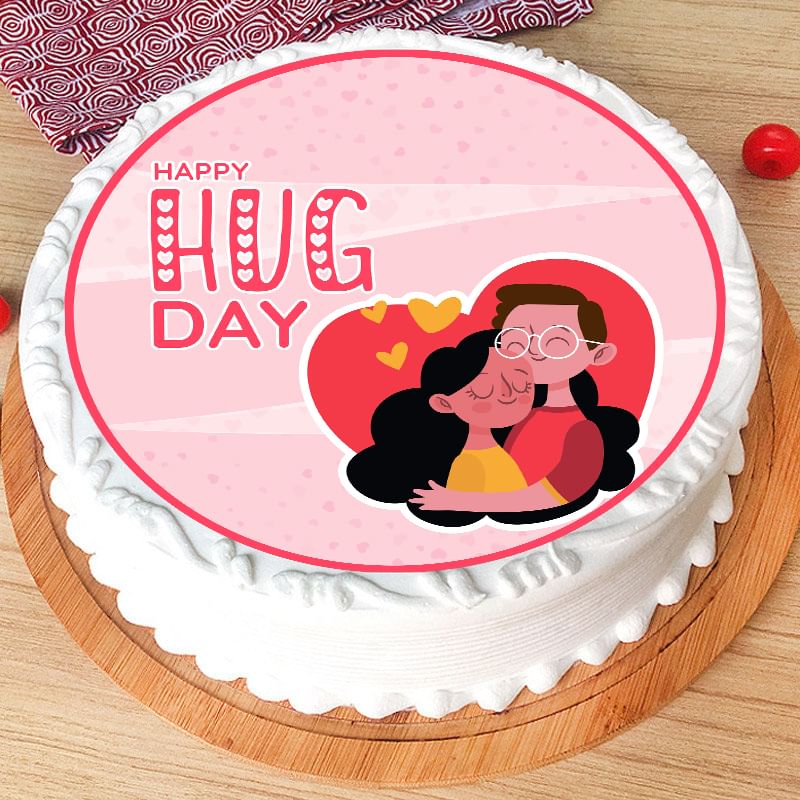 Hug Day Poster Cake