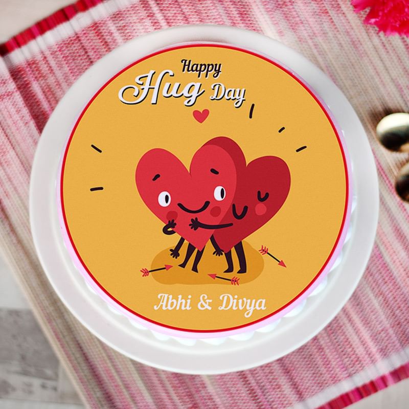 Photo cake for hug day