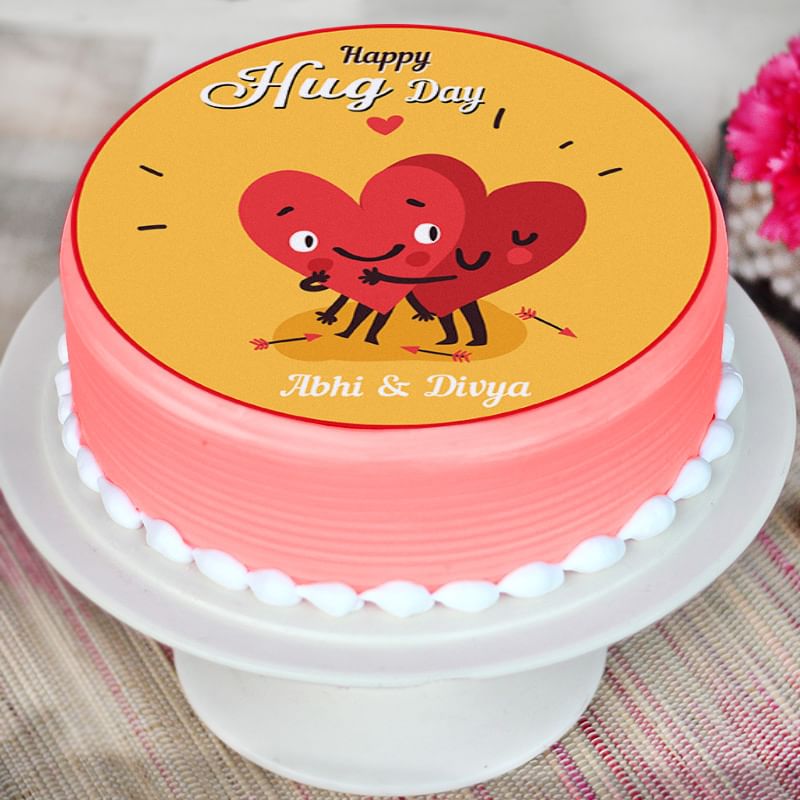 Hug Day Photo Cake