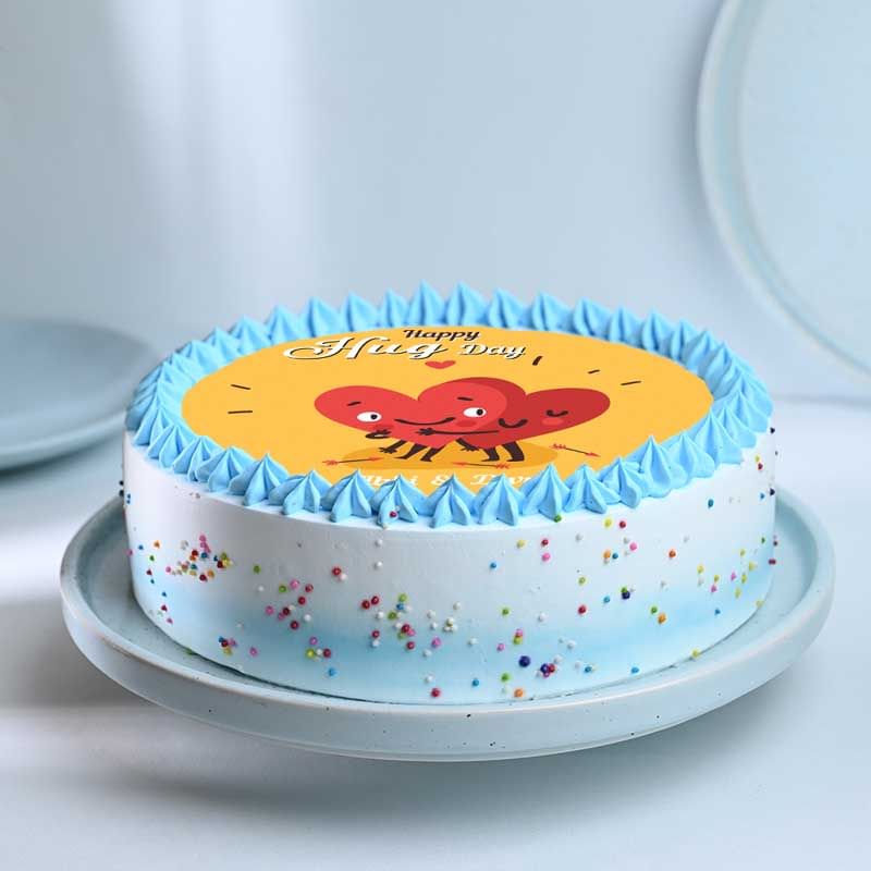 Hug Day Photo Cake