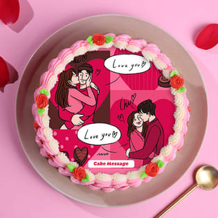 Hugs N Kisses Valentines Day Cake