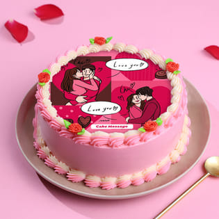 Hugs N Kisses Valentines Day Cake