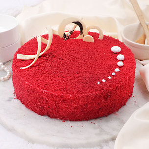Buy Round Shaped Red Velvet Valentine Cake Online