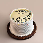 I Am Retired Clock Theme Cake